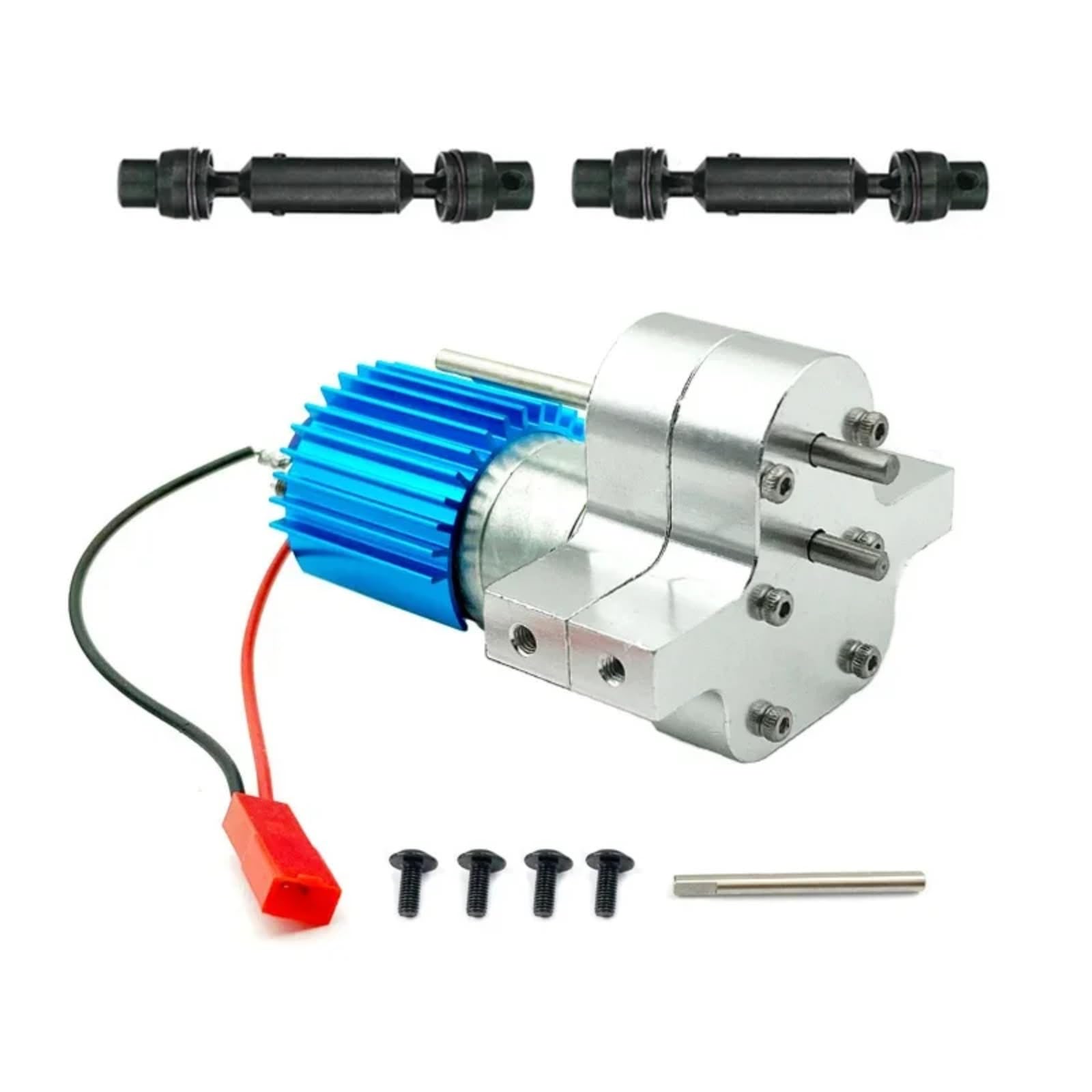 TOQPCZA Für WPL Für C14 C24 B24 B36 RC Auto Upgrades Teile Zubehör Metall 370 Motor Getriebe Getriebe Box Mit Antriebswelle RC Autoteile(Silver) von TOQPCZA