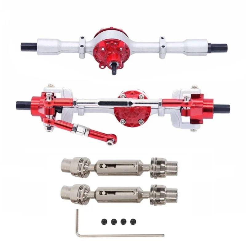 TOQPCZA Für WPL Für C14 C24 C34 C44 C54 B14 B24 1/16 Metall Vordere Hinterachse Und Antriebswelle Set RC Auto Upgrade Teile Zubehör RC Autoteile(Silver A) von TOQPCZA