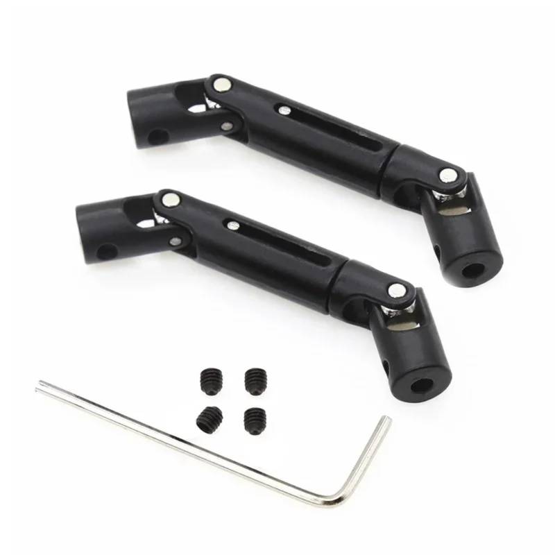 TOQPCZA Für WPL Für C14 C24 C34 Für MN Für D90 D91 D96 D99 D99S MN90 MN98 MN99S RC Auto Upgrades Teile Zubehör 2 Stücke Metall Antriebswelle Antriebswelle RC Autoteile(Black) von TOQPCZA