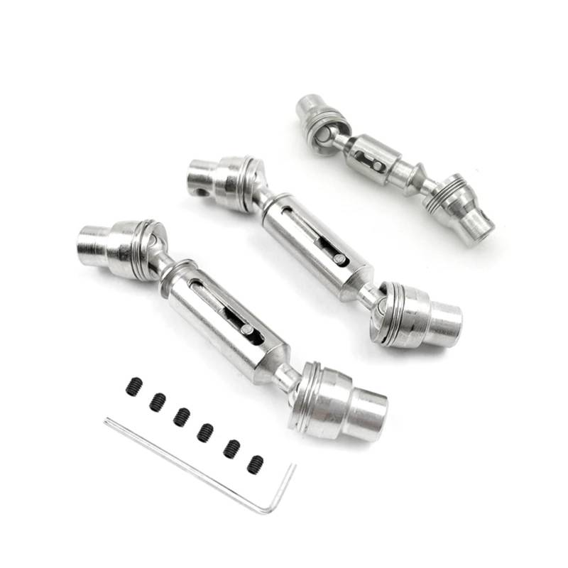 TOQPCZA Für WPL Für C14 C24 D12 B14 B24 B16 B36 Für MN Für D90 MN98 MN99S Metall Antriebswelle Antriebswelle CVD 4x4 6x6 4WD 6WD RC Auto Upgrades Teile RC Autoteile(Silver,6x6) von TOQPCZA