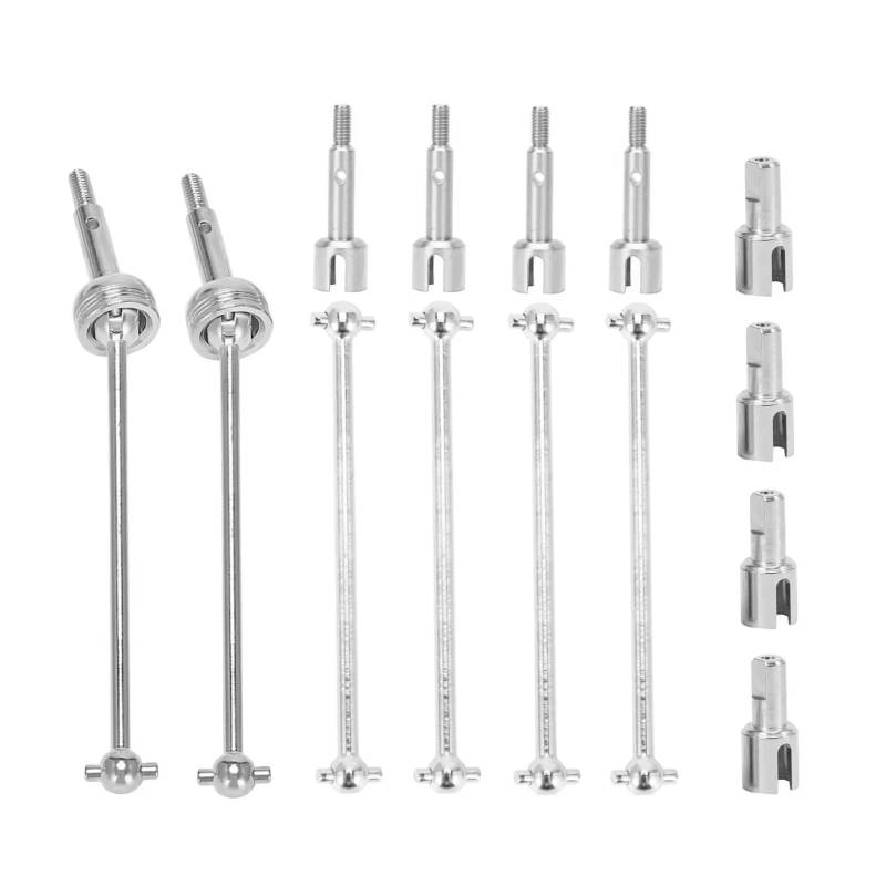 TOQPCZA Für Wltoys 144001 144002 144010 124007 124016 124018 124019 14 Stücke Metall CVD Antriebswelle Dogbone Differential Tasse Upgrade Teile RC-Differentialbecher(Silver) von TOQPCZA