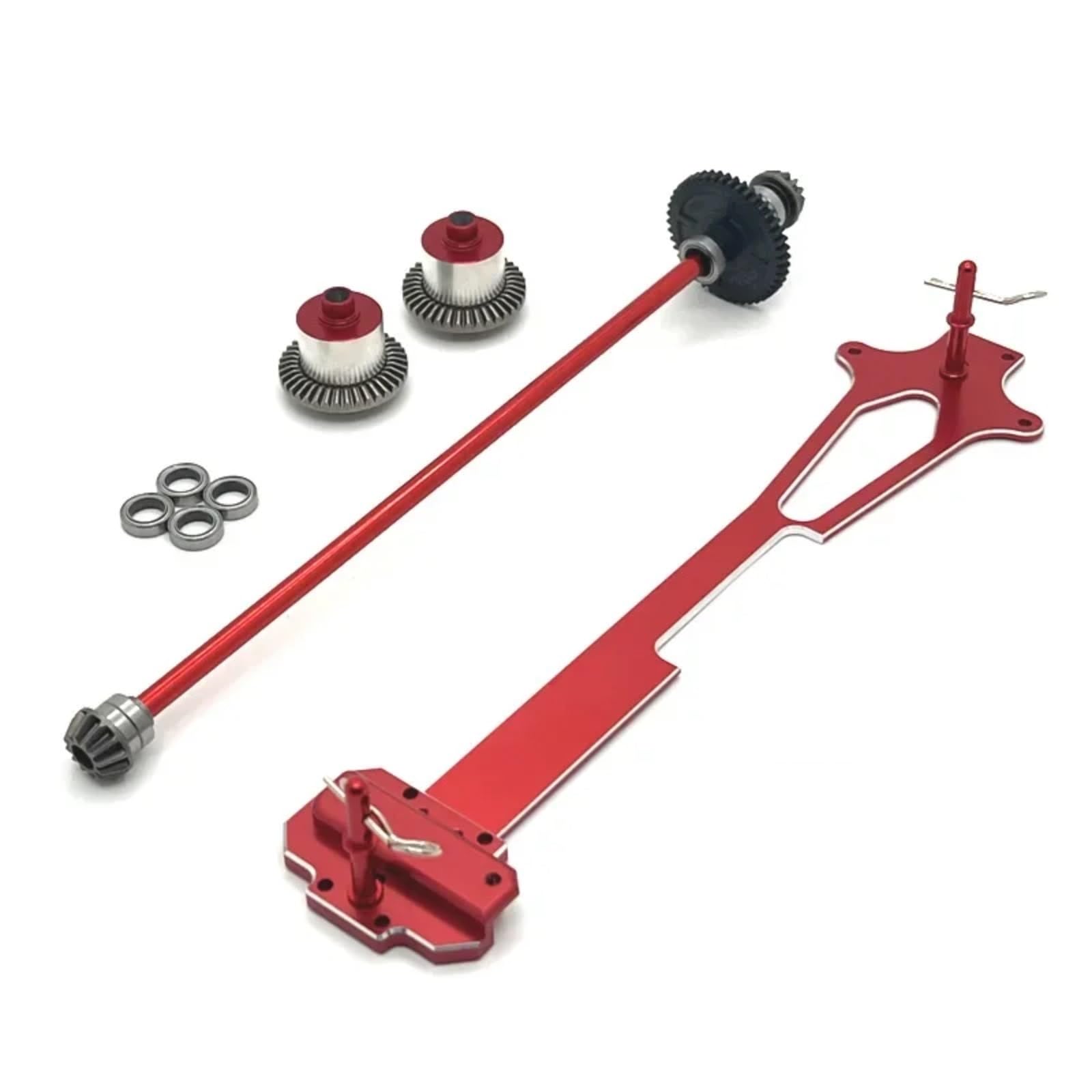 TOQPCZA Für Wltoys Für 124016 124017 124018 124019 Für RIaarIo 1/12 RC Auto Upgrade Teile Metall Zweite Boden Bord Differential Zentrale Antriebswelle RC Autoteile(Red) von TOQPCZA