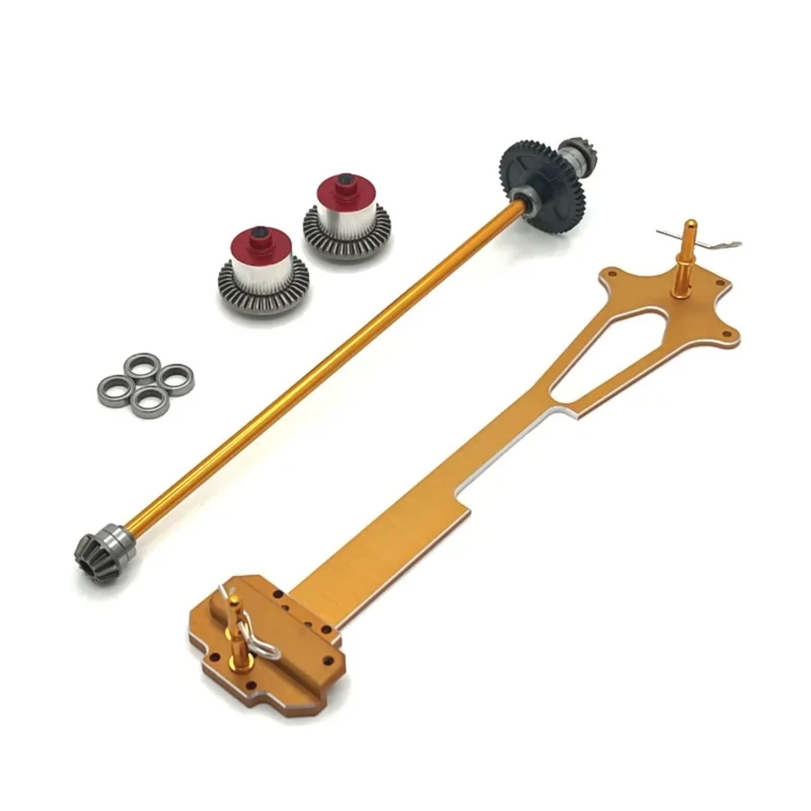 TOQPCZA Für Wltoys Für 124016 124017 124018 124019 Für RIaarIo 1/12 RC Auto Upgrade Teile Metall Zweite Boden Bord Differential Zentrale Antriebswelle RC Autoteile(Yellow) von TOQPCZA
