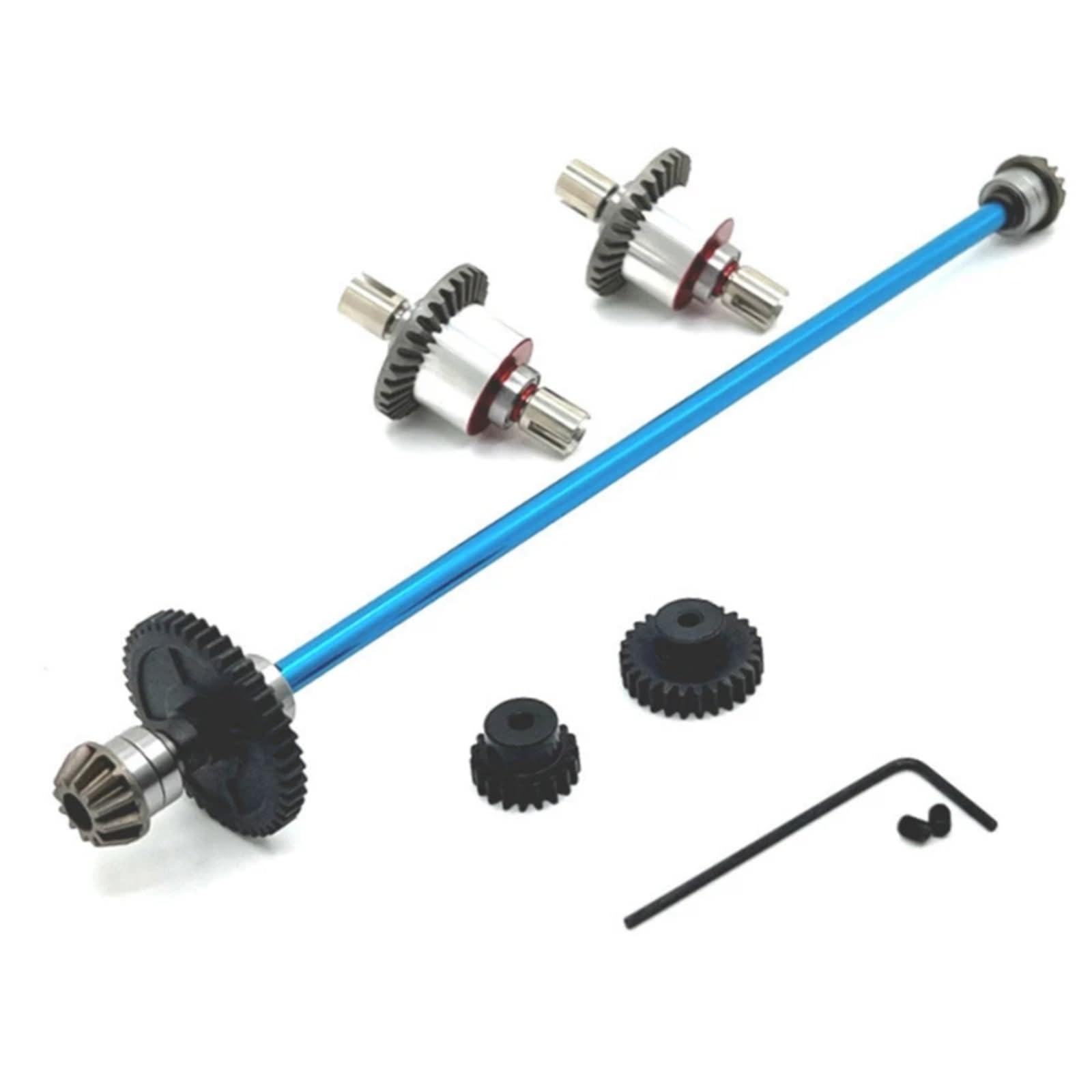 TOQPCZA Für Wltoys Für 124016 124017 124019 124007 124008 1/12 Upgrade Teile Metall Differential Und Zentrale Antriebswelle Montage RC Autoteile(Blue) von TOQPCZA