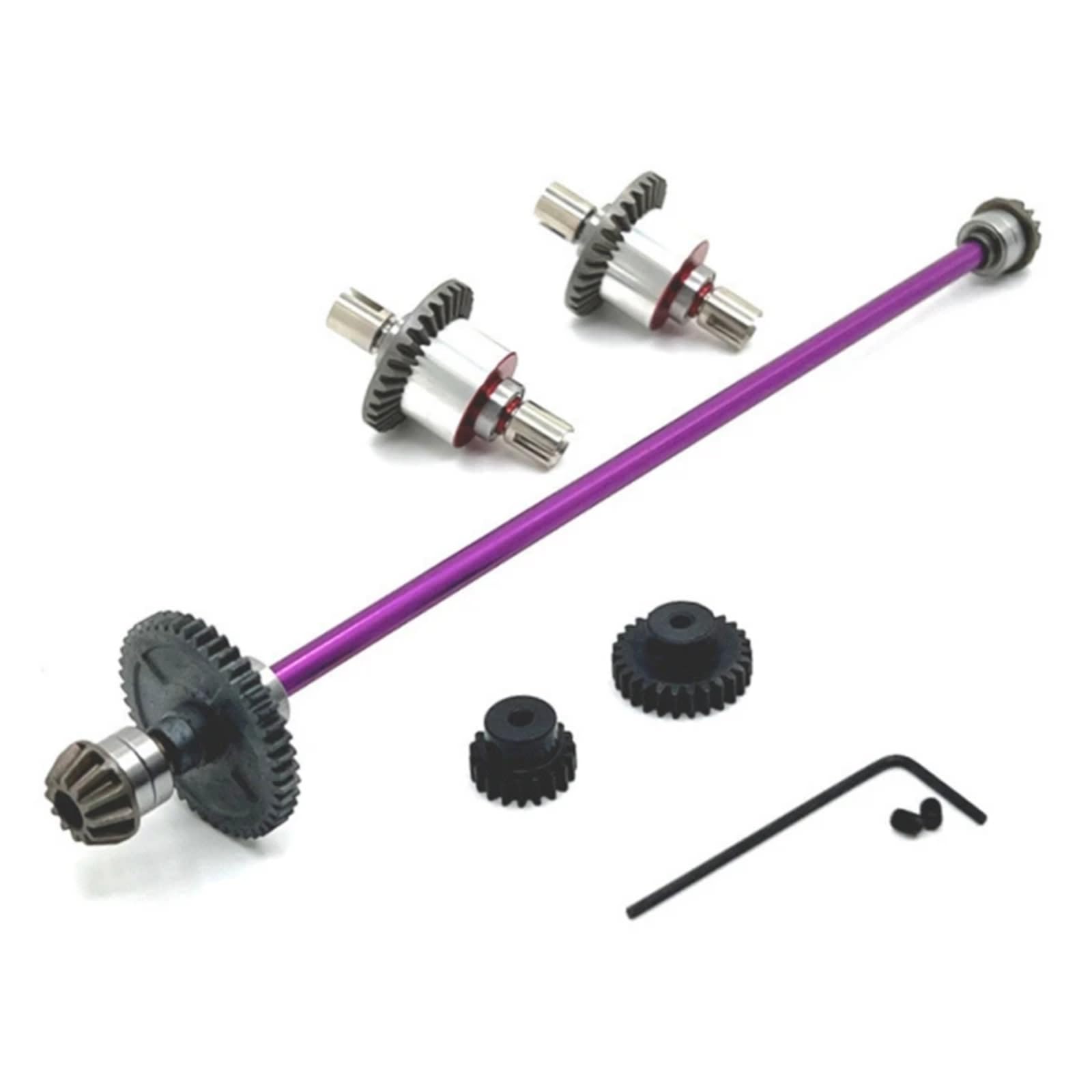 TOQPCZA Für Wltoys Für 124016 124017 124019 124007 124008 1/12 Upgrade Teile Metall Differential Und Zentrale Antriebswelle Montage RC Autoteile(Purple) von TOQPCZA
