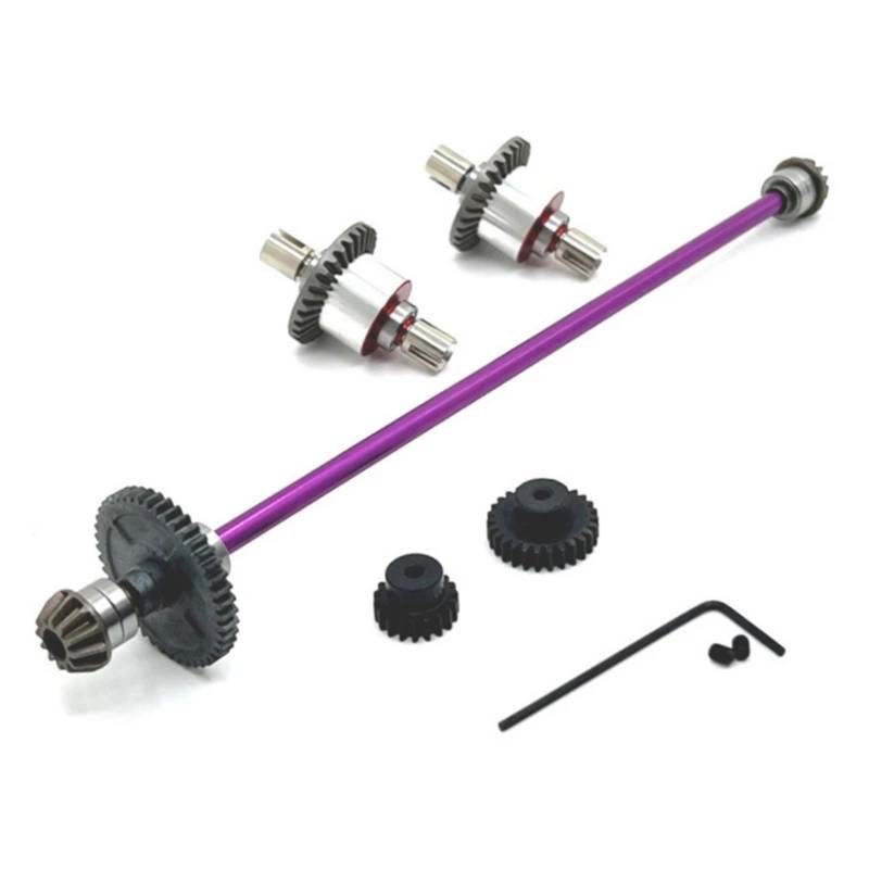 TOQPCZA Für Wltoys Für 124016 124017 124019 124007 124008 1/12 Upgrade Teile Metall Differential Und Zentrale Antriebswelle Montage RC Autoteile(Purple) von TOQPCZA