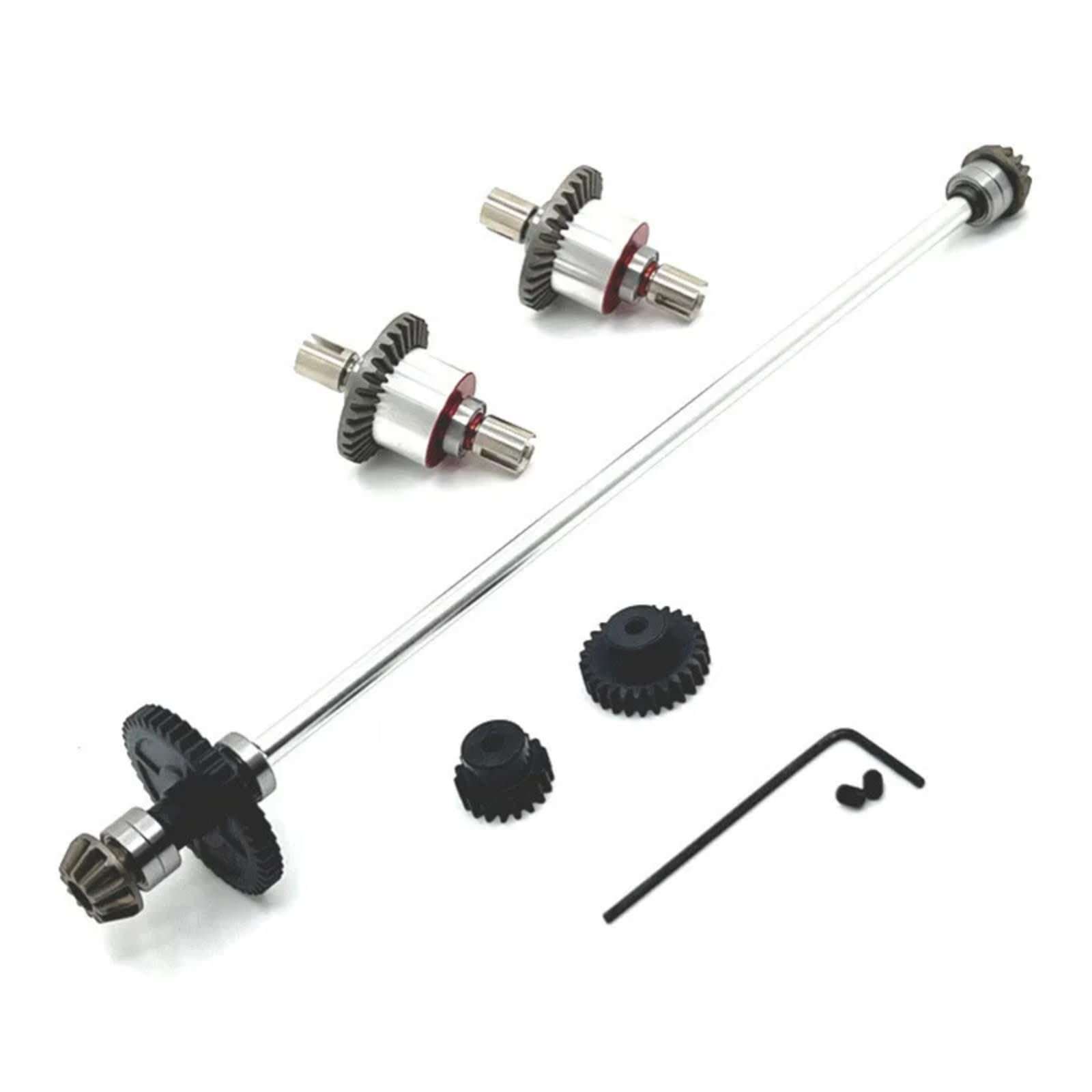 TOQPCZA Für Wltoys Für 124016 124017 124019 124007 124008 1/12 Upgrade Teile Metall Differential Und Zentrale Antriebswelle Montage RC Autoteile(Silver) von TOQPCZA