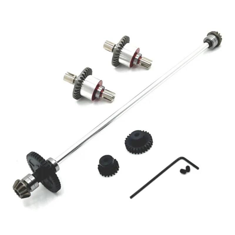 TOQPCZA Für Wltoys Für 124016 124017 124019 124007 124008 1/12 Upgrade Teile Metall Differential Und Zentrale Antriebswelle Montage RC Autoteile(Silver) von TOQPCZA