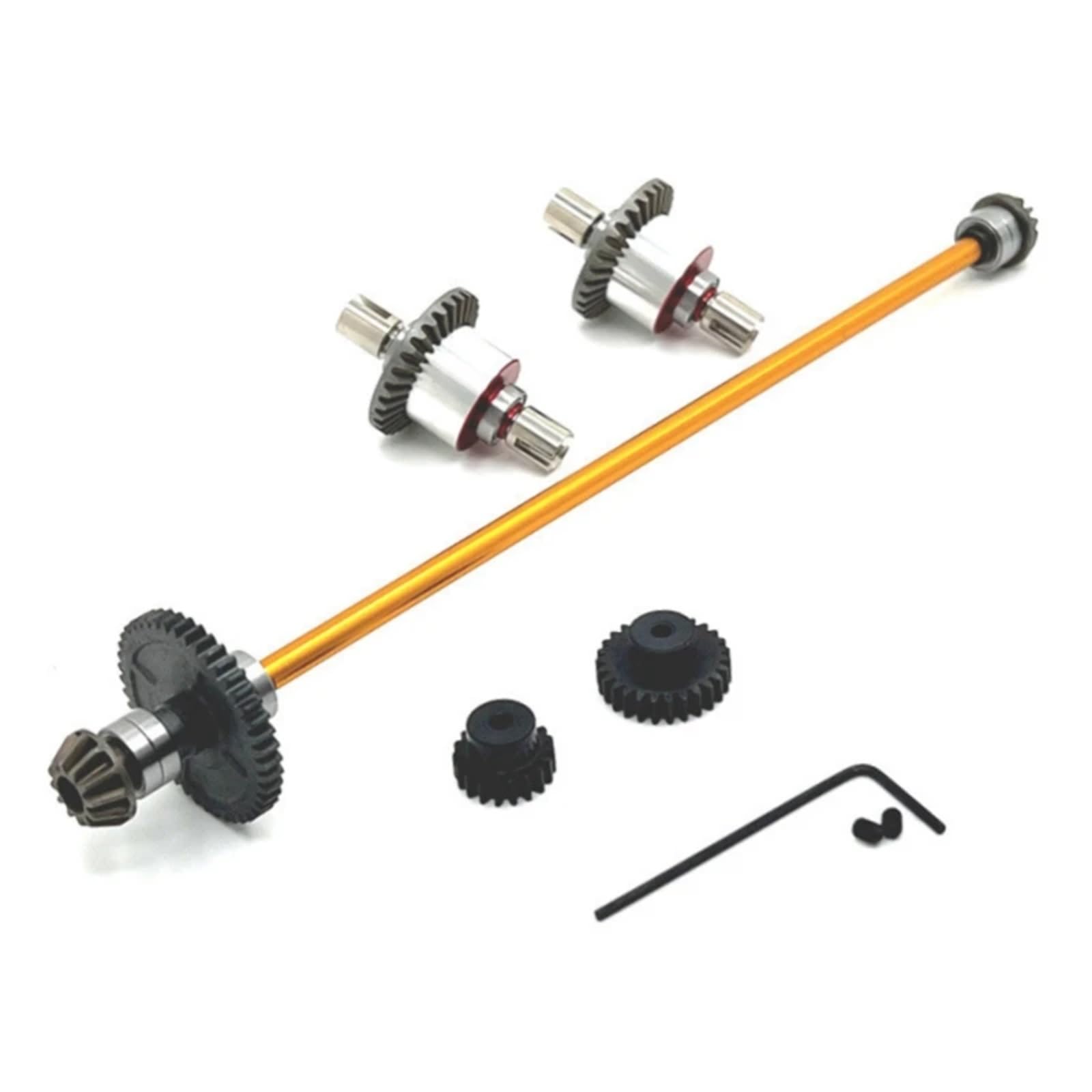 TOQPCZA Für Wltoys Für 124016 124017 124019 124007 124008 1/12 Upgrade Teile Metall Differential Und Zentrale Antriebswelle Montage RC Autoteile(Yellow) von TOQPCZA