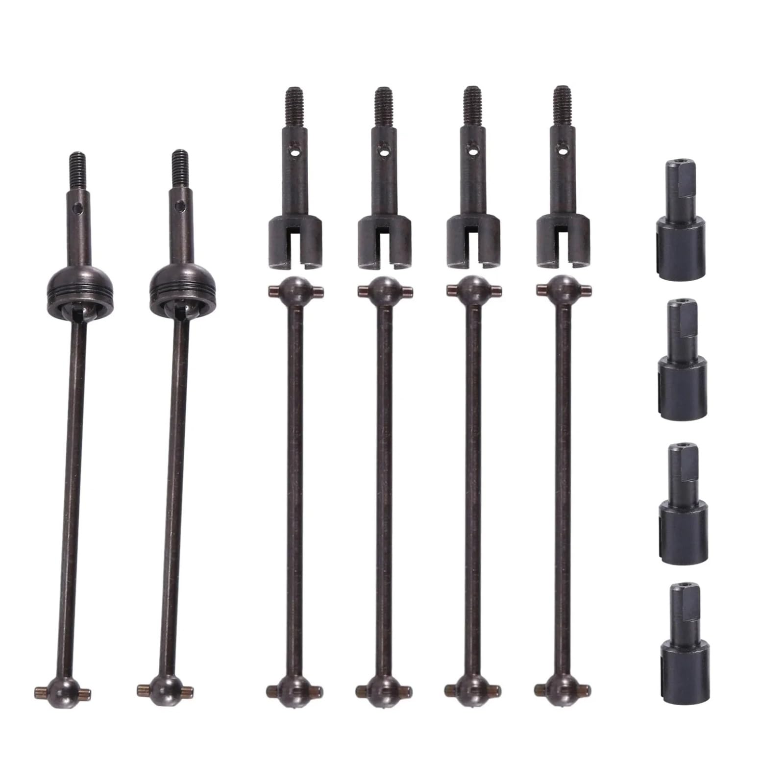 TOQPCZA Für Wltoys Für 144001 144002 144010 124007 124016 124018 124019 Metall Antriebswelle CVD Dogbone Differential Tasse Upgrade Teile 14 Stücke RC Autoteile(Black) von TOQPCZA