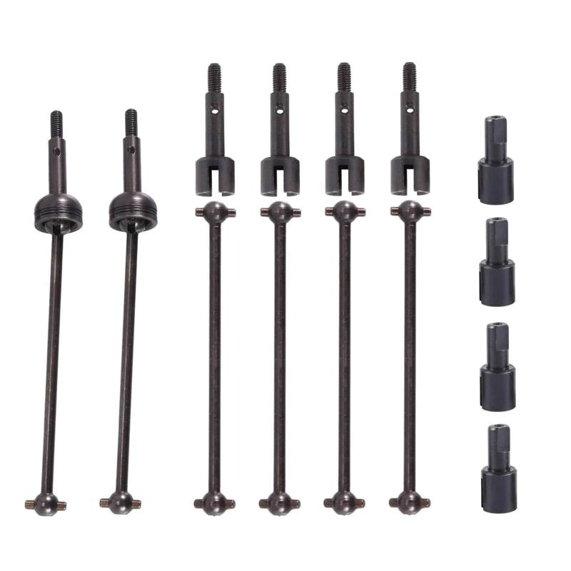 TOQPCZA Für Wltoys Für 144001 144002 144010 124007 124016 124018 124019 Metall Antriebswelle CVD Dogbone Differential Tasse Upgrade Teile 14 Stücke RC Autoteile(Black) von TOQPCZA