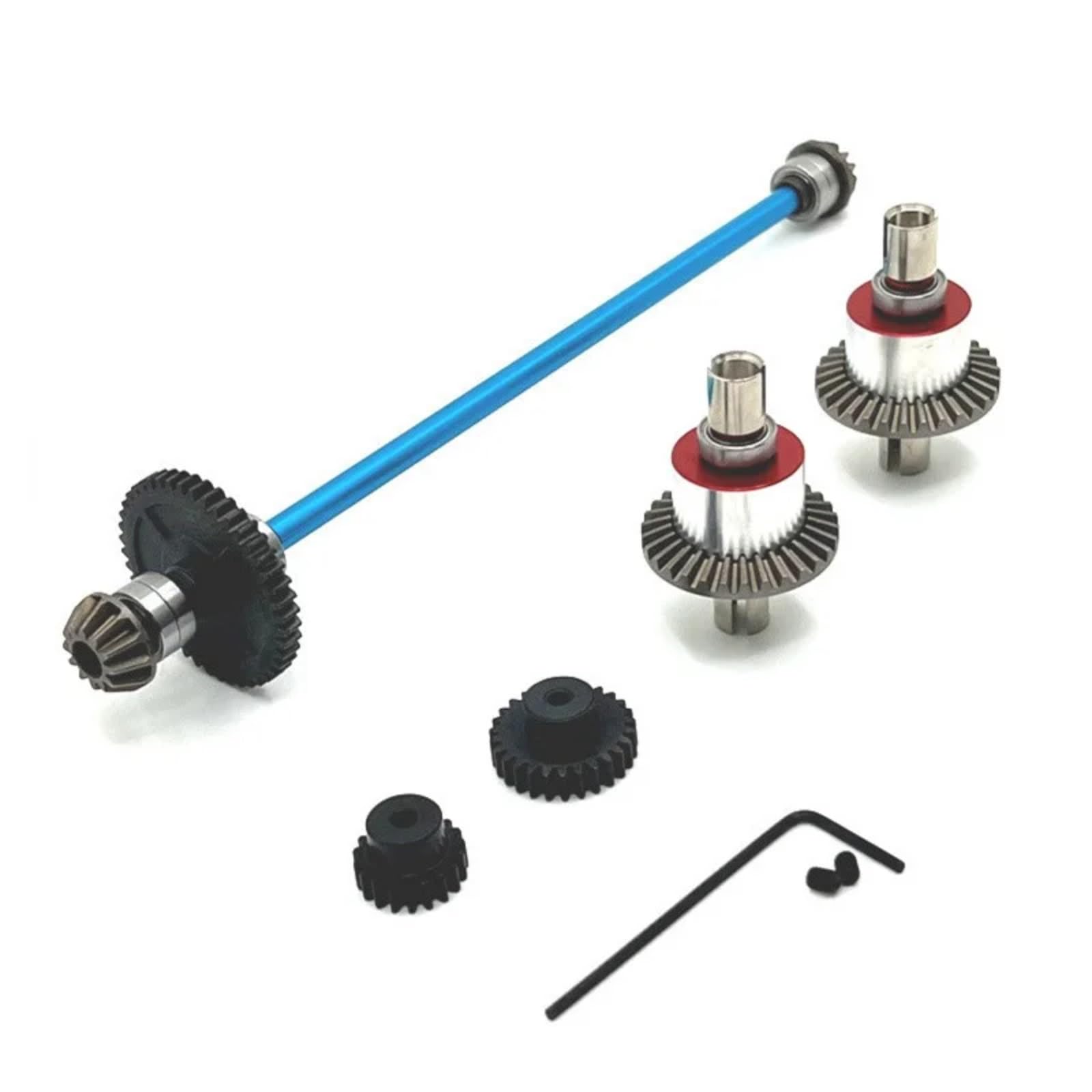 TOQPCZA Für Wltoys Für 144001 144002 144010 Für RIaarIo Für XDKJ-001 006 1/14 RC Auto Upgrade Teile Metall Differential Und Zentrale Antriebswelle Montage RC Autoteile(Blue) von TOQPCZA