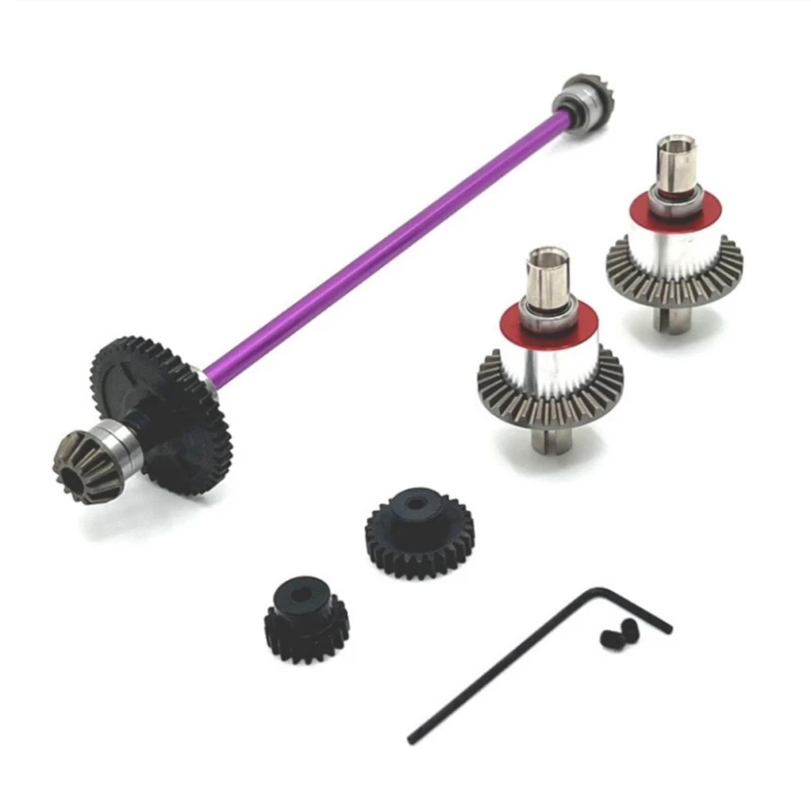 TOQPCZA Für Wltoys Für 144001 144002 144010 Für RIaarIo Für XDKJ-001 006 1/14 RC Auto Upgrade Teile Metall Differential Und Zentrale Antriebswelle Montage RC Autoteile(Purple) von TOQPCZA