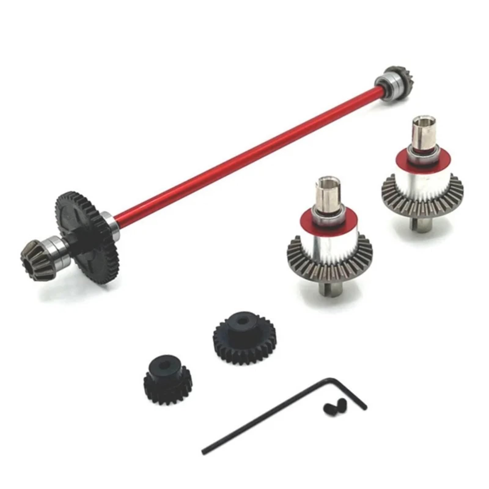 TOQPCZA Für Wltoys Für 144001 144002 144010 Für RIaarIo Für XDKJ-001 006 1/14 RC Auto Upgrade Teile Metall Differential Und Zentrale Antriebswelle Montage RC Autoteile(Red) von TOQPCZA