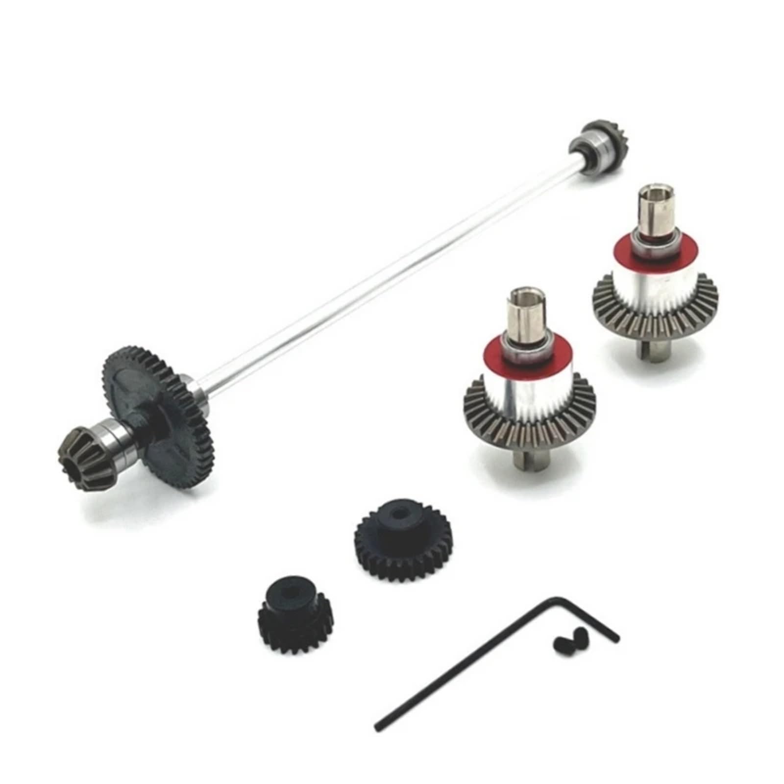 TOQPCZA Für Wltoys Für 144001 144002 144010 Für RIaarIo Für XDKJ-001 006 1/14 RC Auto Upgrade Teile Metall Differential Und Zentrale Antriebswelle Montage RC Autoteile(Silver) von TOQPCZA