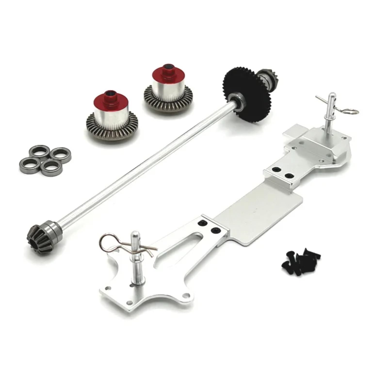 TOQPCZA Für Wltoys Für 144001 144010 144016 144018 Für RIaarIo 1/14 RC Auto Upgrade Teile Metall Zweite Boden Bord Differential Zentrale Antriebswelle RC Autoteile(Silver) von TOQPCZA