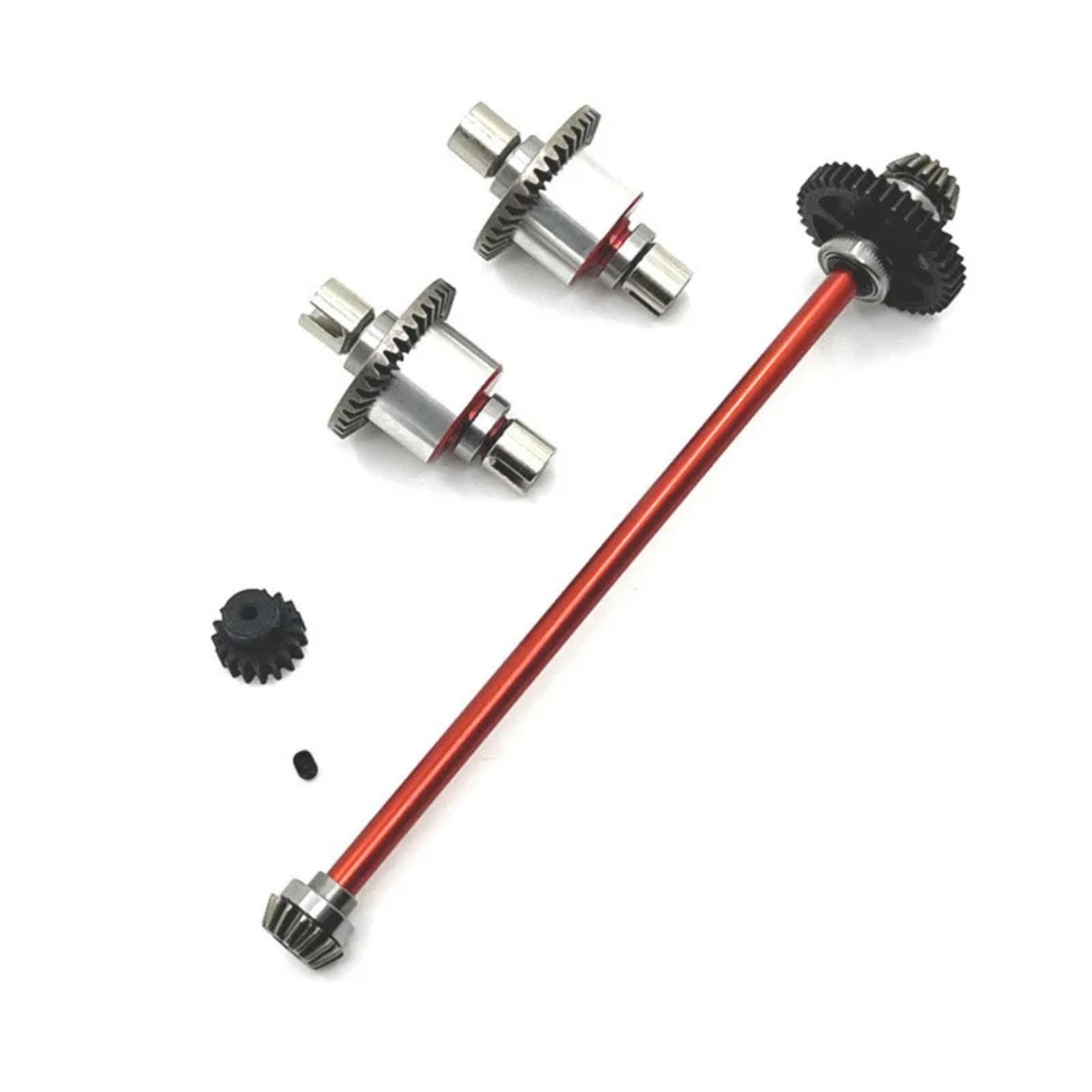 TOQPCZA Für Wltoys Für A949 A959 A969 A979 K929 1/18 RC Auto Upgrade Teile Metall Differential Und Zentrale Antriebswelle Montage 17T 38T Getriebe RC Autoteile(Red) von TOQPCZA