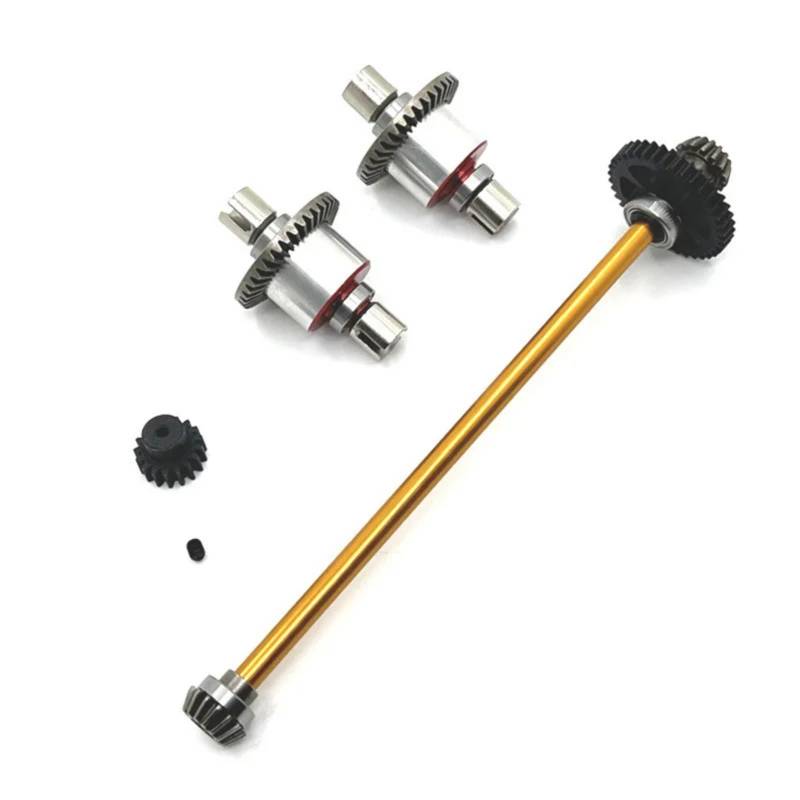 TOQPCZA Für Wltoys Für A949 A959 A969 A979 K929 1/18 RC Auto Upgrade Teile Metall Differential Und Zentrale Antriebswelle Montage 17T 38T Getriebe RC Autoteile(Yellow) von TOQPCZA