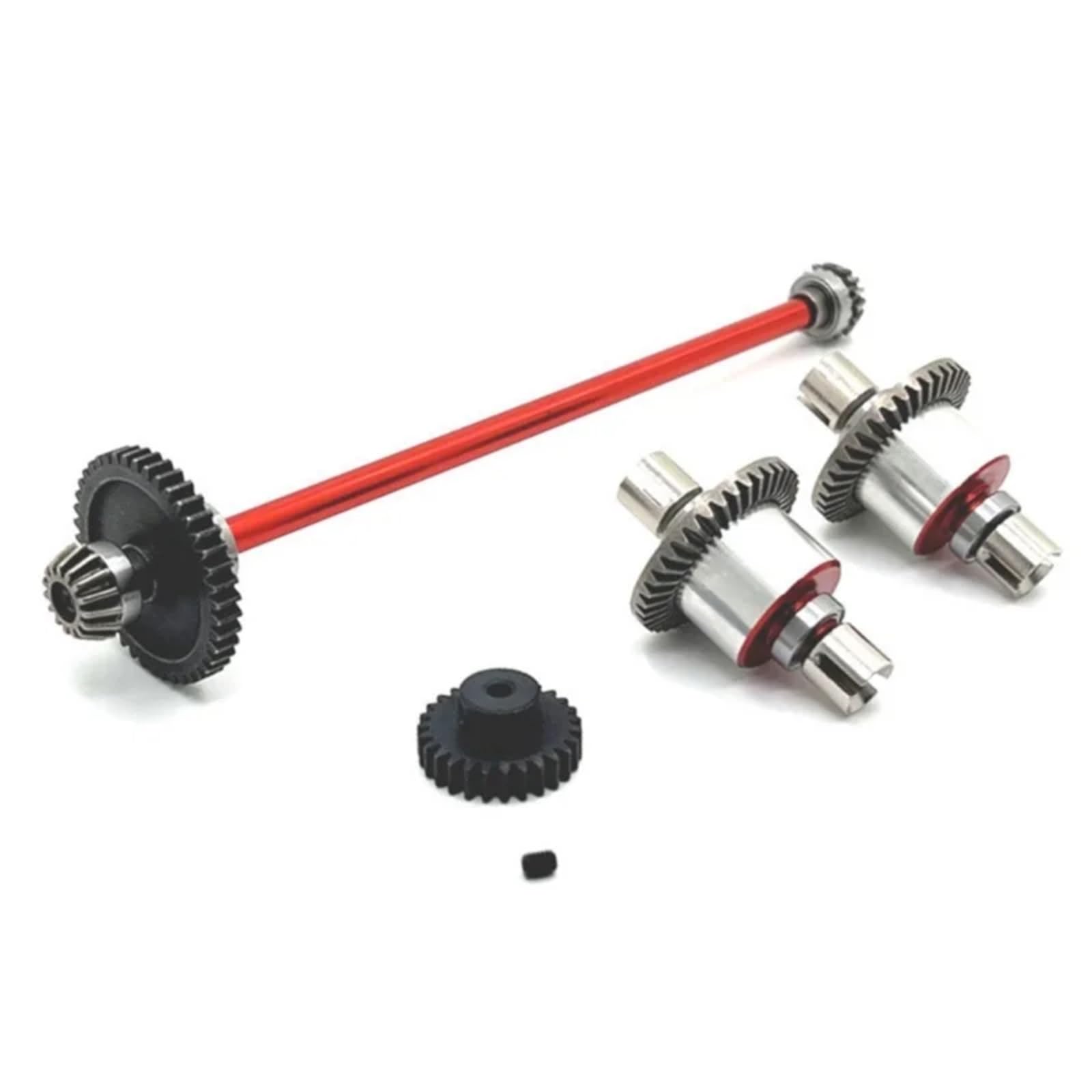 TOQPCZA Für Wltoys Für A949-B A959-B A969-B A979-B K929-B 1/18 RC Auto Upgrade Teile Metall Differential Und Zentrale Antriebswelle Montage 27T 38T RC Autoteile(Red) von TOQPCZA