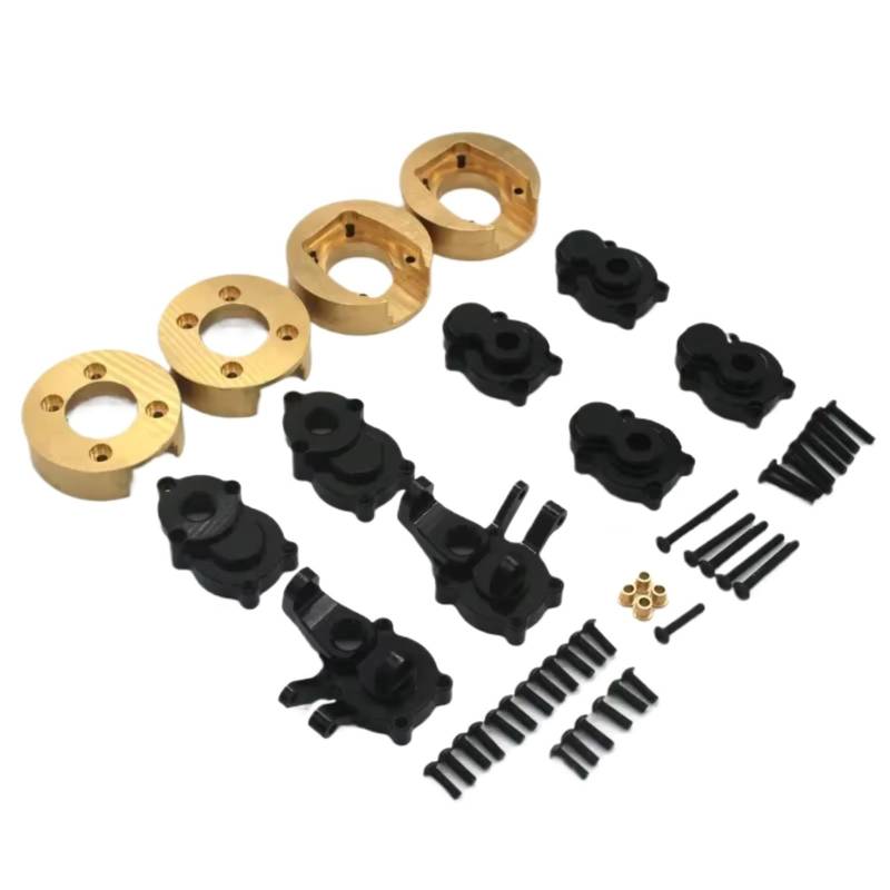 TOQPCZA RC Autoteile Für Absima CR1.8 Für Yucatan CR3.4 Für Sherpa YK4082 YK4102 1/8 1/10 Metallportal Achsgetriebegehäuse Messinggewicht RC Auto Upgrade Teile(Black) von TOQPCZA