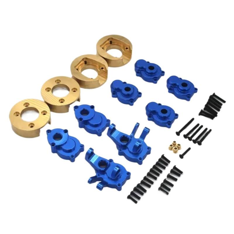TOQPCZA RC Autoteile Für Absima CR1.8 Für Yucatan CR3.4 Für Sherpa YK4082 YK4102 1/8 1/10 Metallportal Achsgetriebegehäuse Messinggewicht RC Auto Upgrade Teile(Blue) von TOQPCZA