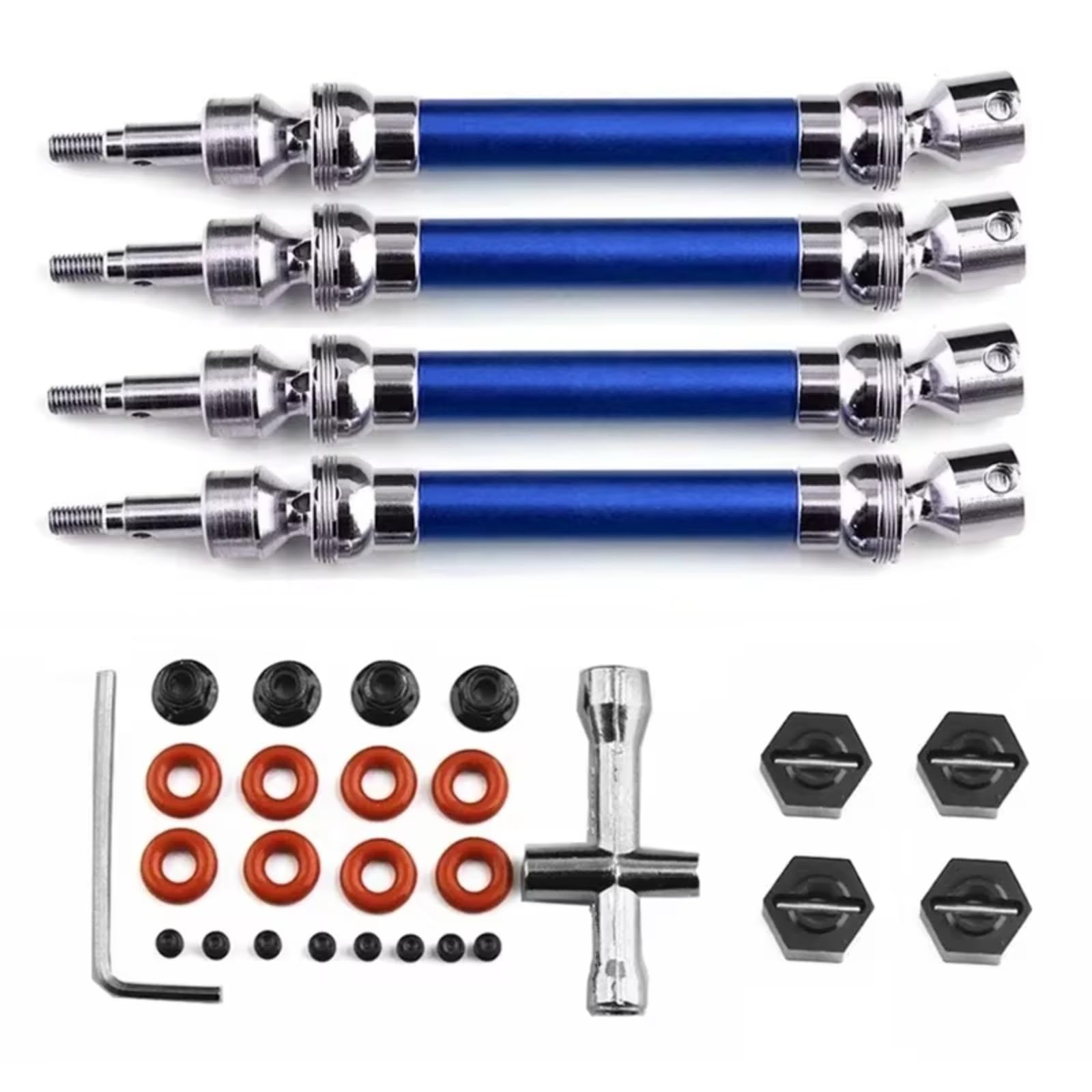 TOQPCZA RC Autoteile Für Arrma Für Big Für Rock V3 3S Für BLX 4X4 1/10 Metall Stahl Vorne Hinten Antriebswelle CVD RC Auto Upgrades Teile Zubehör(Blue) von TOQPCZA