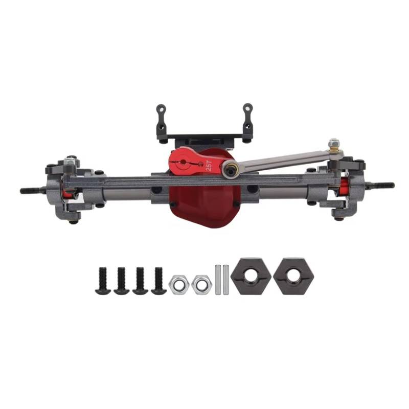 TOQPCZA RC Autoteile Für Axial Für SCX10 1/10 RC Auto Vorne Und Hinten Metall Achse Mit Adapter Servo Arm RC Track Auto Upgrade Teile(Front) von TOQPCZA