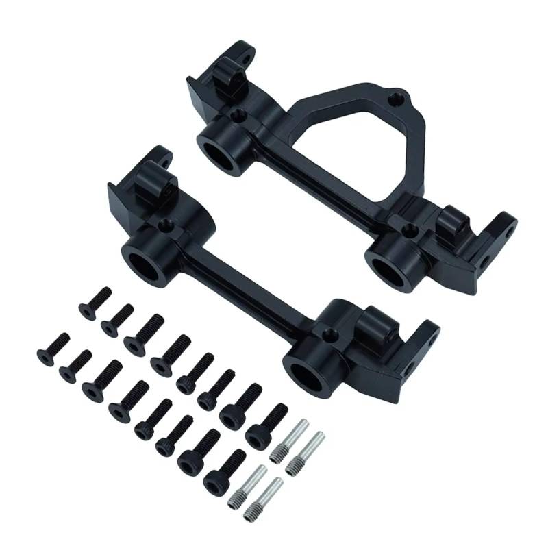 TOQPCZA RC Autoteile Für Axial Für SCX10 D90 1/10 RC Auto Vorderen Und Hinteren Stoßfänger Halterungen Aluminium Montage Strahl Rahmen Track Auto Teile(Black,Set) von TOQPCZA