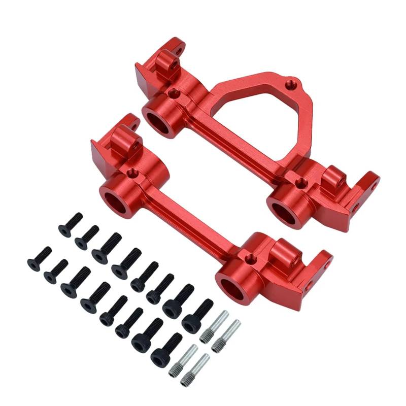 TOQPCZA RC Autoteile Für Axial Für SCX10 D90 1/10 RC Auto Vorderen Und Hinteren Stoßfänger Halterungen Aluminium Montage Strahl Rahmen Track Auto Teile(Red,Set) von TOQPCZA