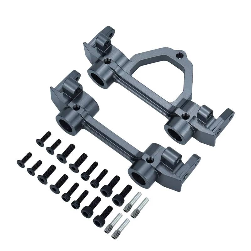 TOQPCZA RC Autoteile Für Axial Für SCX10 D90 1/10 RC Auto Vorderen Und Hinteren Stoßfänger Halterungen Aluminium Montage Strahl Rahmen Track Auto Teile(Silver,Set) von TOQPCZA