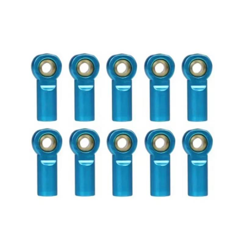 TOQPCZA RC Autoteile Für Axial Für SCX10 D90 D110 Für Tamiya CC01 1/10 10Pcs Metall M3 Link Spurstangenkopf Kugelgelenk RC Auto Crawler Upgrade Zubehör(Blue) von TOQPCZA