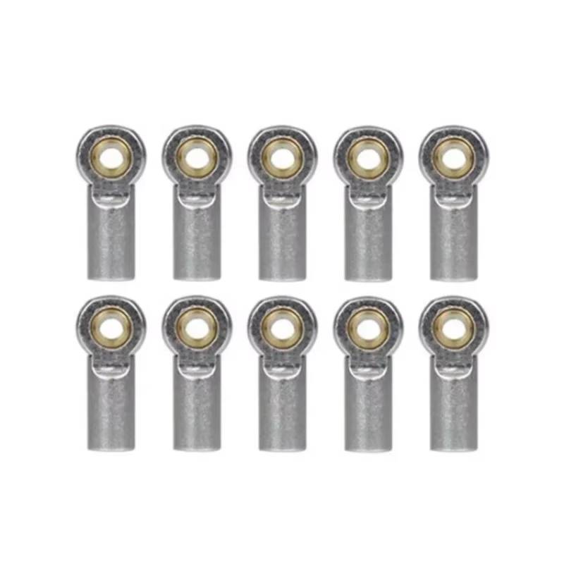 TOQPCZA RC Autoteile Für Axial Für SCX10 D90 D110 Für Tamiya CC01 1/10 10Pcs Metall M3 Link Spurstangenkopf Kugelgelenk RC Auto Crawler Upgrade Zubehör(Silver) von TOQPCZA