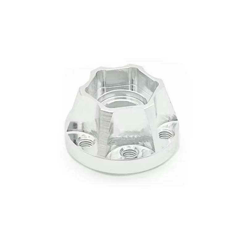 TOQPCZA RC Autoteile Für Axial Für SCX10 Für Capra 1/10 2 Pcs Aluminium Räder Hex Hub 12mm RC Crawler Auto 1,9 2,2 Felge RC Upgrade Teile Zubehör(Silver,12mm) von TOQPCZA