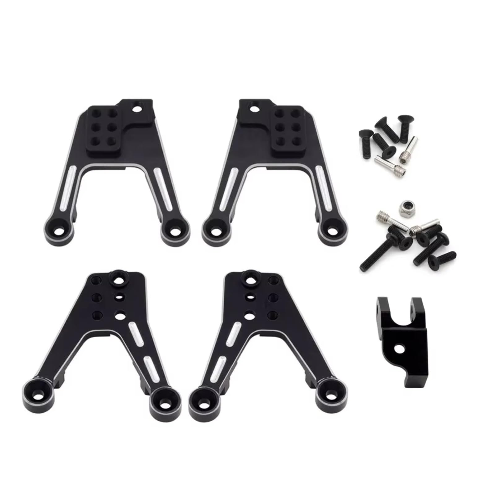 TOQPCZA RC Autoteile Für Axial Für SCX10 II 1/10 Aluminium Legierung Stoßdämpfer Turm RC Auto Upgrade Teile RC Crawler Zubehör(Black) von TOQPCZA