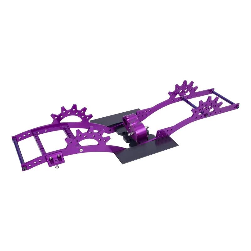 TOQPCZA RC Autoteile Für Capra Für SCX10 Für LCG Für Chassis 1/10 Rc Crawler Auto II VS4-10 Upgrade Teile Aluminium Legierung Kit Rahmen Mit Getriebe Doppel Servo Halterung(Purple) von TOQPCZA