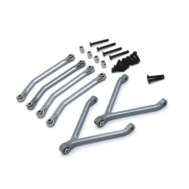 TOQPCZA RC Autoteile Für FMS Für FCX24 1/24 1 Set Metall Für Chassis Links Zugstangen Spurstangen RC Crawler Auto Upgrades Teile Zubehör(Metallic) von TOQPCZA