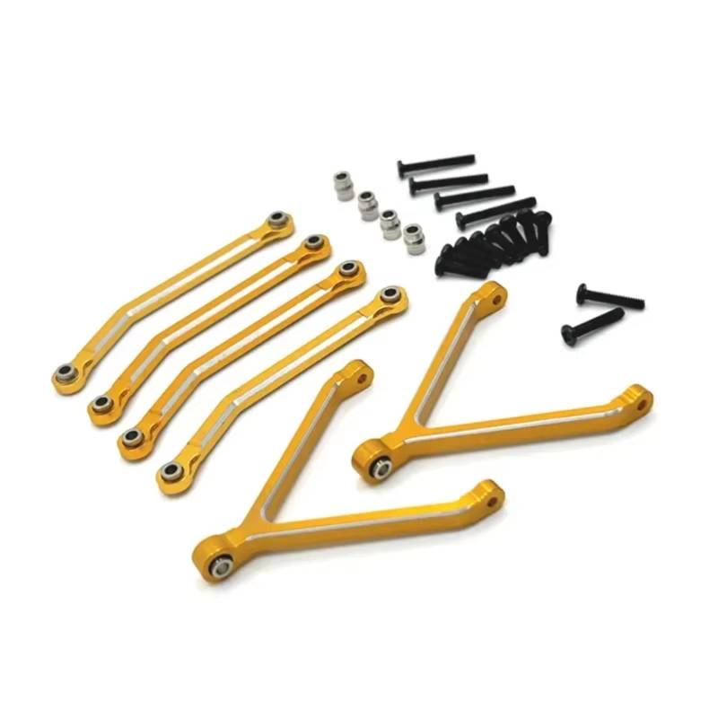 TOQPCZA RC Autoteile Für FMS Für FCX24 1/24 1 Set Metall Für Chassis Links Zugstangen Spurstangen RC Crawler Auto Upgrades Teile Zubehör(Yellow) von TOQPCZA