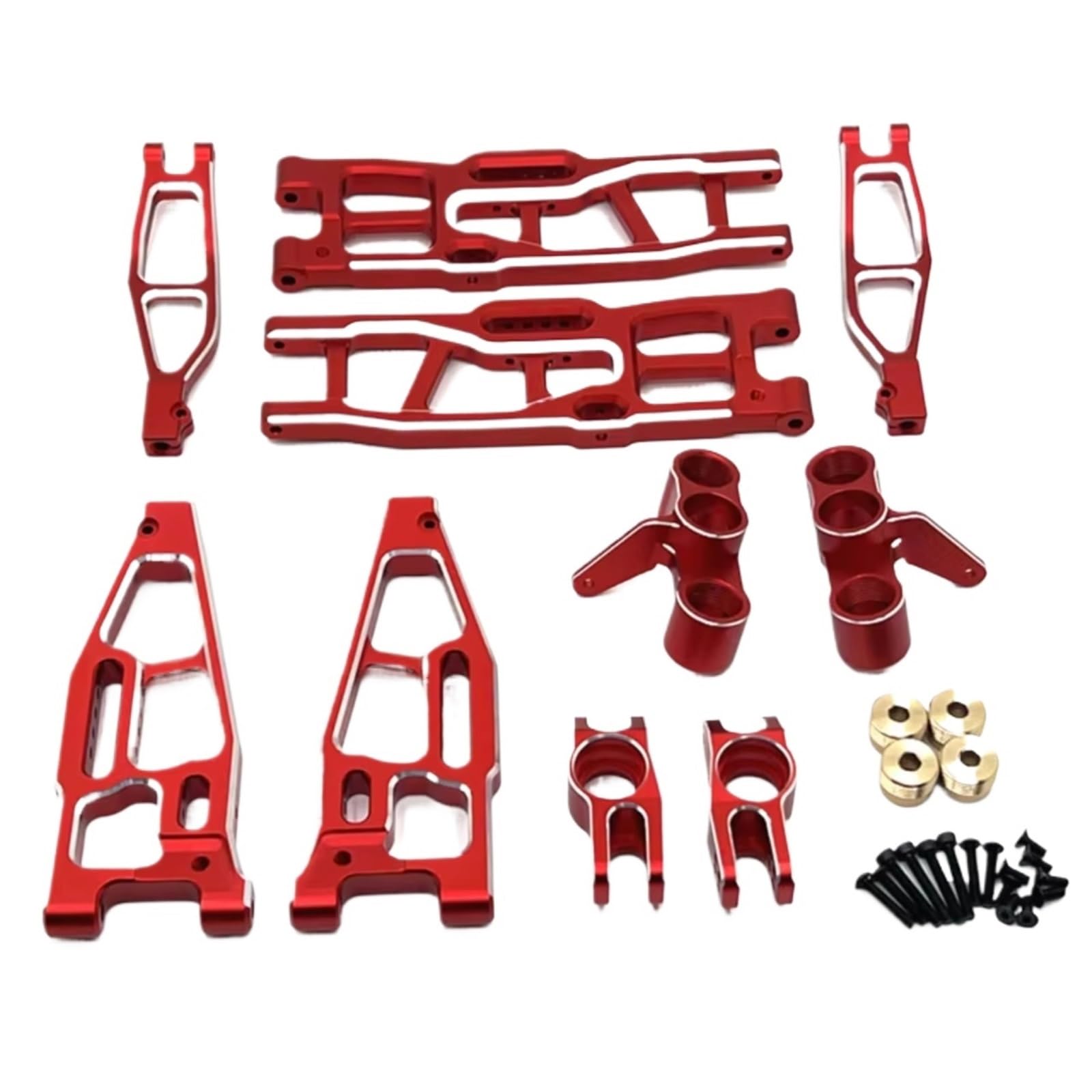 TOQPCZA RC Autoteile Für FS Für Racing Für Tank Für Atom Sharks Leopard Für Focus 6S 1/8 Metall Vorder- Und Hinterradaufhängung Lenkblock RC Auto Upgrade Teile(Red) von TOQPCZA