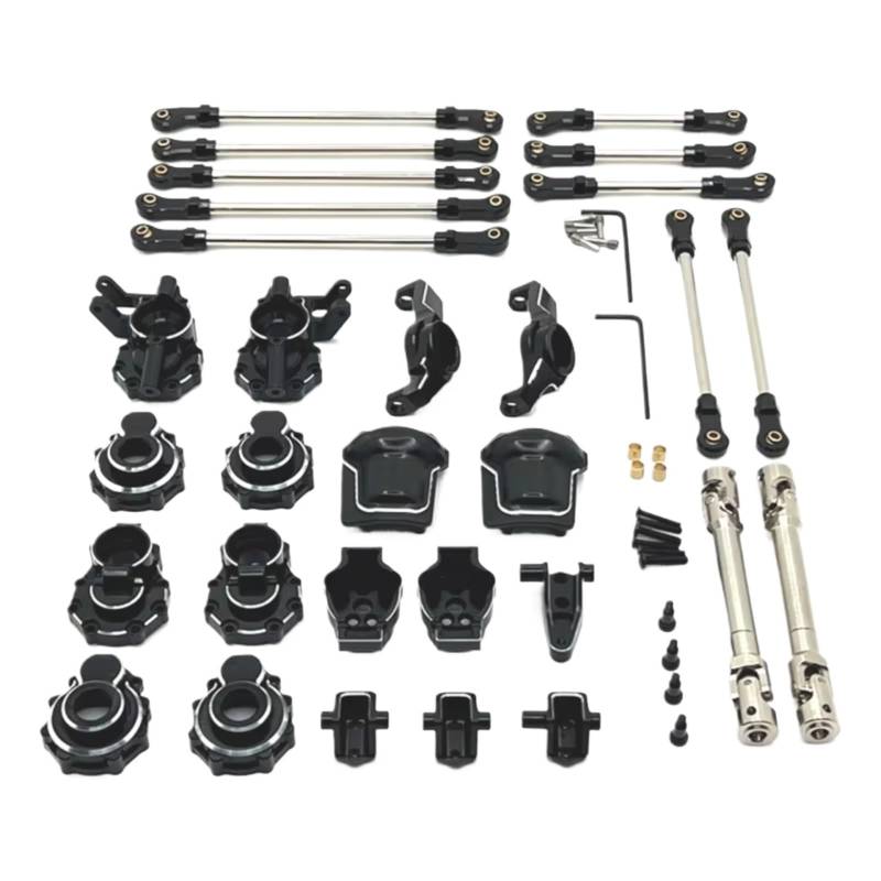 TOQPCZA RC Autoteile Für HB Für Spielzeug R1001 R1002 R1003 1/10 Metallportal Achse Getriebegehäuse Diff-Abdeckung Achsenhalterung Antriebswellenverbindungssatz RC Auto-Upgrade-Teile(Black) von TOQPCZA