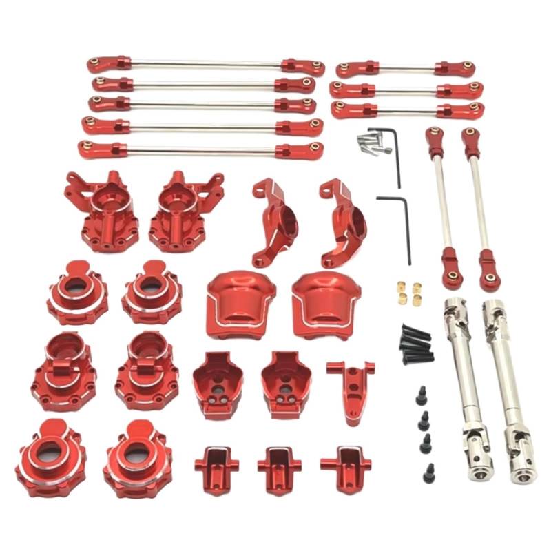 TOQPCZA RC Autoteile Für HB Für Toys R1001 R1002 R1003 1/10 Portal Achse Getriebe Gehäuse Diff Abdeckung Achse Montieren Antriebswelle Link Kit RC Auto Upgrade Teile(Red) von TOQPCZA
