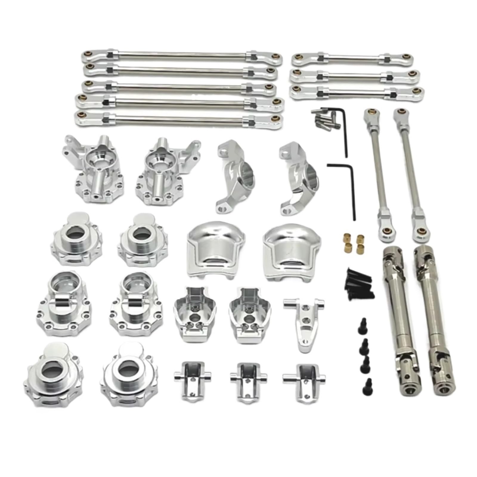 TOQPCZA RC Autoteile Für HB Für Toys R1001 R1002 R1003 1/10 Portal Achse Getriebe Gehäuse Diff Abdeckung Achse Montieren Antriebswelle Link Kit RC Auto Upgrade Teile(Silver) von TOQPCZA