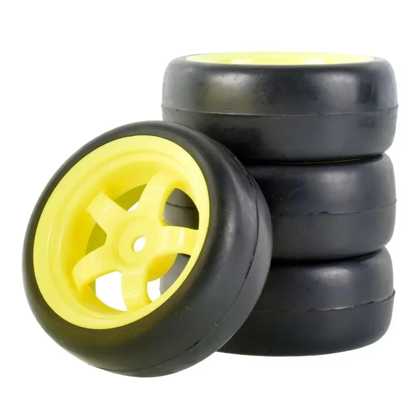 TOQPCZA RC Autoteile Für HSP Für HPI 1/10 RC 6030-6018 Slick Für Racing Reifen Rad Sets RC Auto Upgrade Teile Zubehör Ersatz(Yellow) von TOQPCZA