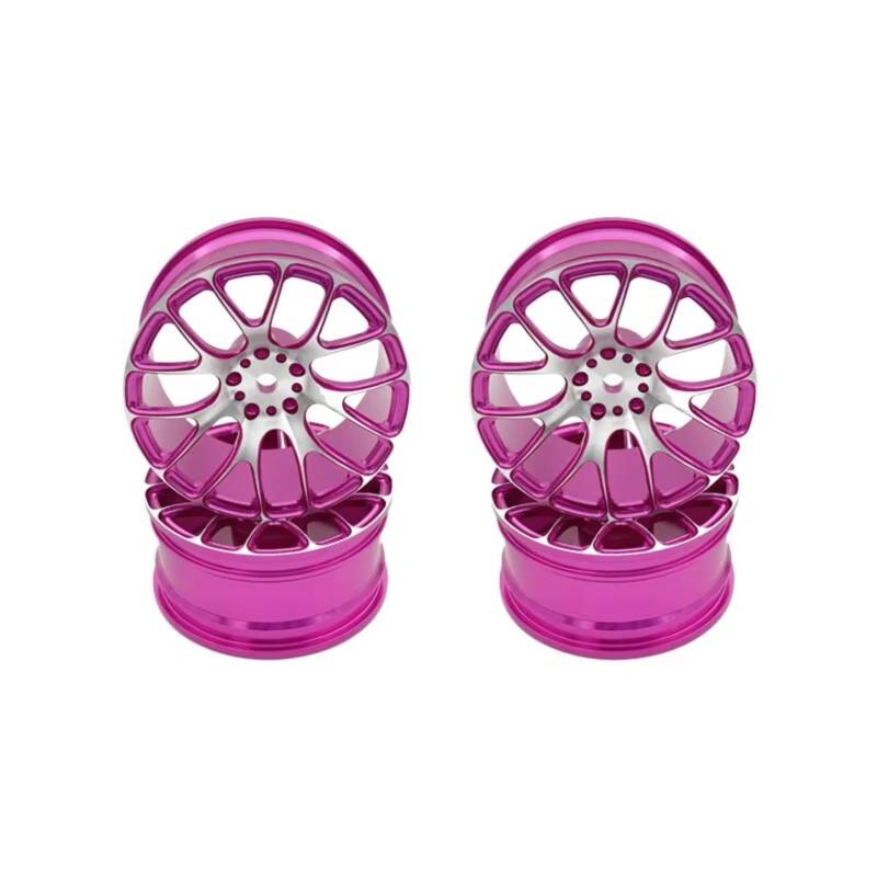 TOQPCZA RC Autoteile Für HSP Für Kyosho Für Tamiya Für TT02 1/10 Räder 52 * 26MM Fernbedienung Radnabe RC Auto Upgrade Zubehör(Pink) von TOQPCZA