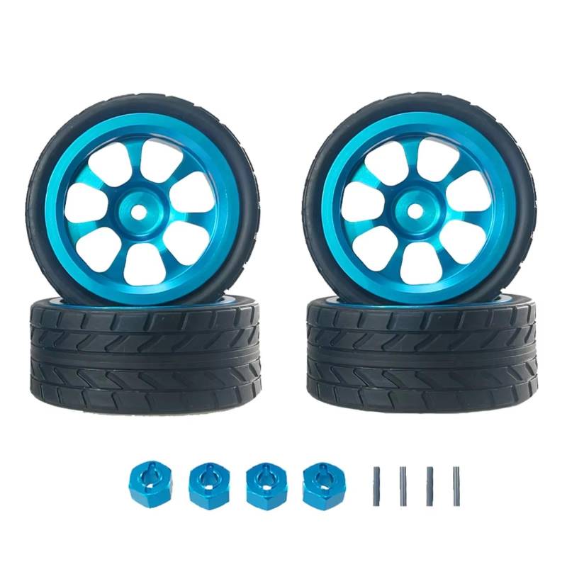 TOQPCZA RC Autoteile Für Hyper Go Für MJX Für 14301 14302 14303 1/14 Fernbedienung Rc Auto Modifikation Upgrade Metall Radnabe Reifen Stecker Ersatzteile(Blue) von TOQPCZA