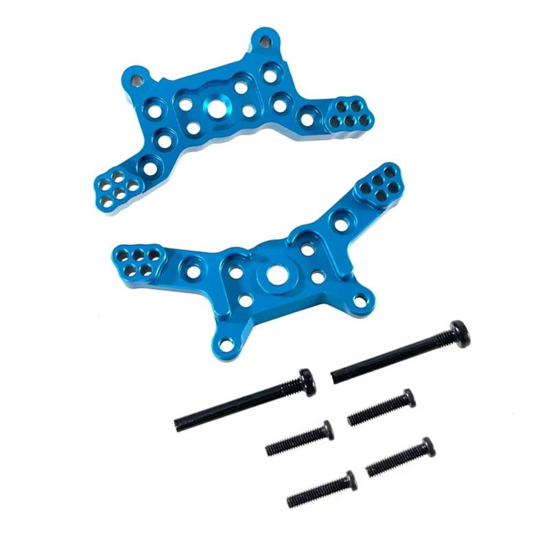 TOQPCZA RC Autoteile Für Hyper Go Für MJX Für H14BM 14209 14210 1/14 RC Auto Vorne Und Hinten Schock Turm Metall Upgrade Zubehör Teile(Blue) von TOQPCZA