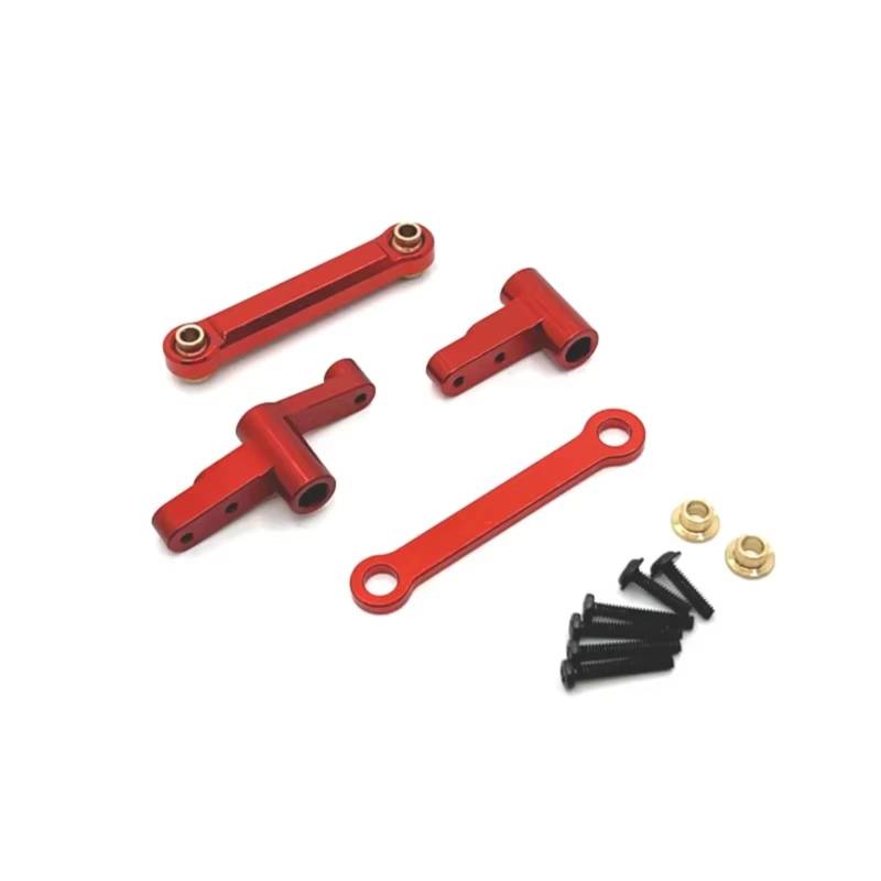 TOQPCZA RC Autoteile Für MJX 14209 14210 1/14 1 Set Metall Lenkung Gruppe Lenkung Montage RC Auto Upgrade Teile Zubehör(Red) von TOQPCZA