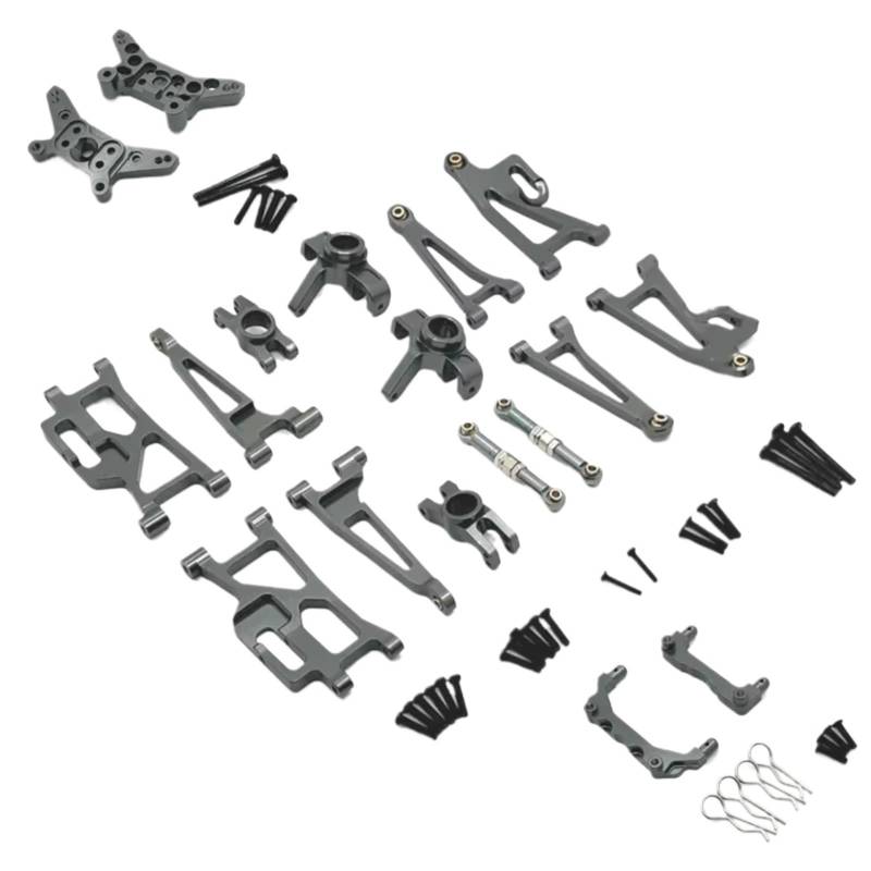TOQPCZA RC Autoteile Für MJX 14209 14210 1/14 Metall-Lenkbecher Oben Und Unten Für Schwingarm-Set Stoßdämpferhalterung Karosseriepfosten RC-Auto-Upgrade-Teile Zubehör(Gray) von TOQPCZA