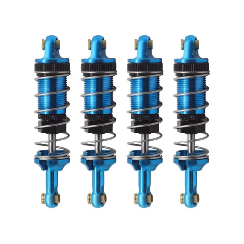 TOQPCZA RC Autoteile Für MJX Für Hyper Go 1/14 14301 14302 Rc Auto Upgrade Teile Metall Vorne Und Hinten Hydraulische Stoßdämpfer Loch Zu Loch 60MM(Blue) von TOQPCZA