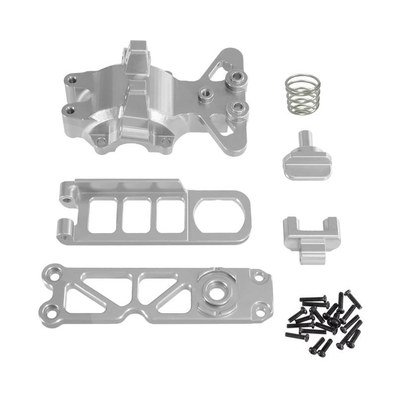 TOQPCZA RC Autoteile Für MJX Für Hyper Go 1/16 16207/08 H16 H16BM H16PL H16V3 M162 M163 Front Upper Getriebe Abdeckung Batterie Clip Upgrade Metall Zubehör(Silver) von TOQPCZA