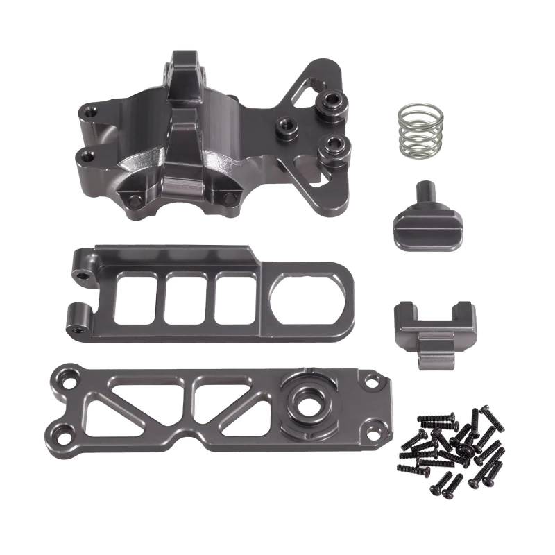 TOQPCZA RC Autoteile Für MJX Für Hyper Go 1/16 16207/08 H16 H16BM H16PL H16V3 M162 M163 Front Upper Getriebe Abdeckung Batterie Clip Upgrade Metall Zubehör(Titanium) von TOQPCZA